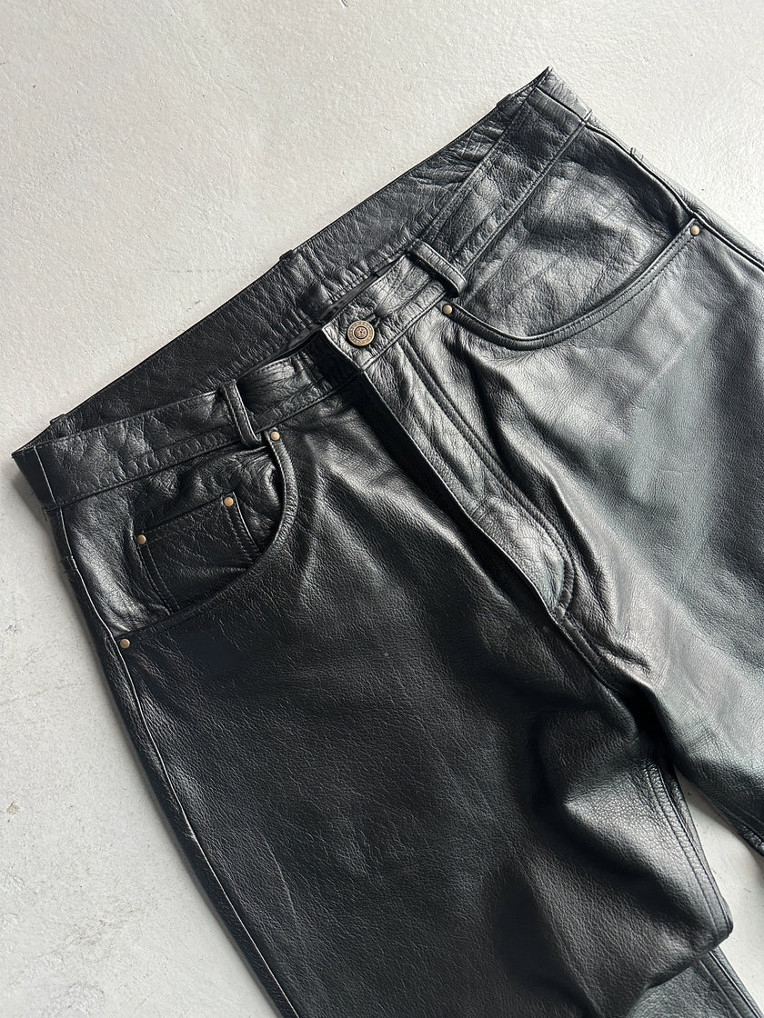 1990s STRAIGHT FIT LEATHER TROUSERS
