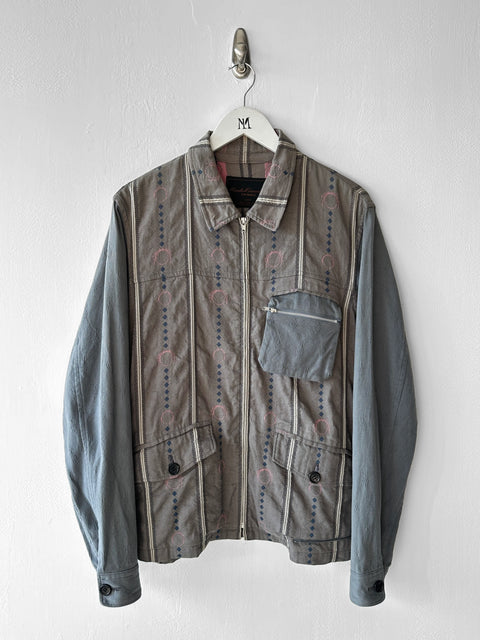 UNDERCOVERISM - early 2000s LINEN JACKET WITH CONTRASTING SLEEVE