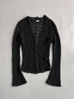 GUESS - 2000s LACE LONG SLEEVE TOP WITH FRONT STRINGS