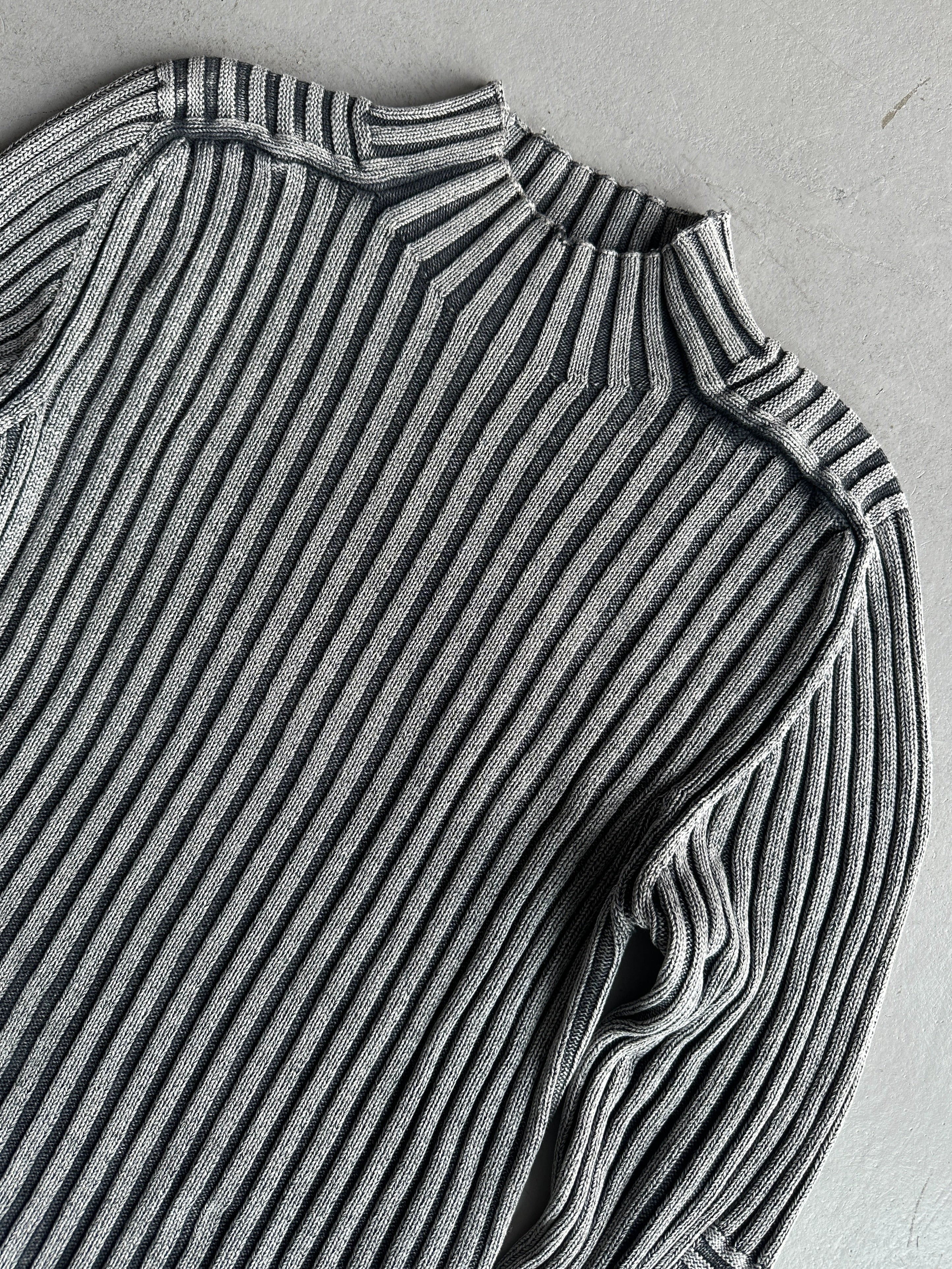 DANIELE ALESSANDRINI - 1990s MOCK NECK RIBBED JUMPER