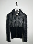 DOLCE & GABBANA - S/S 2003 2 IN 1 LEATHER JACKET WITH PANELED WAIST AND ZIP OFF SLEEVE