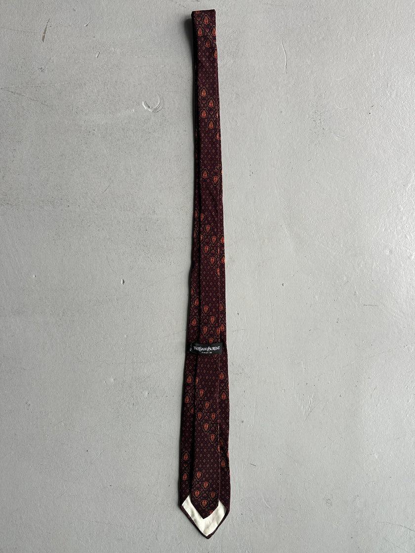 YVES SAINT LAURENT - 1990s SILK PATTERNED TIE