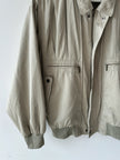 NO LABEL 1980s BOMBER JACKET WITH PLEATED FRONT DETAILS