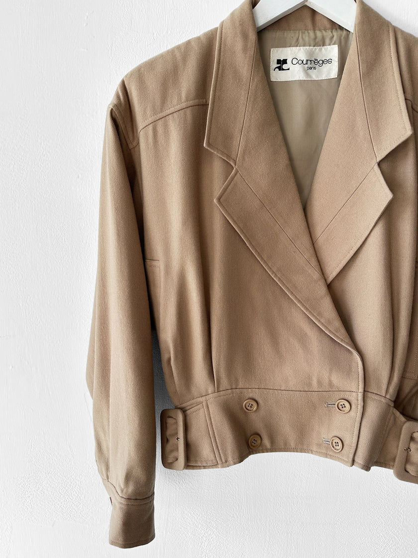 COURRÈGES - 1980s CROP FIT BLOUSON JACKET