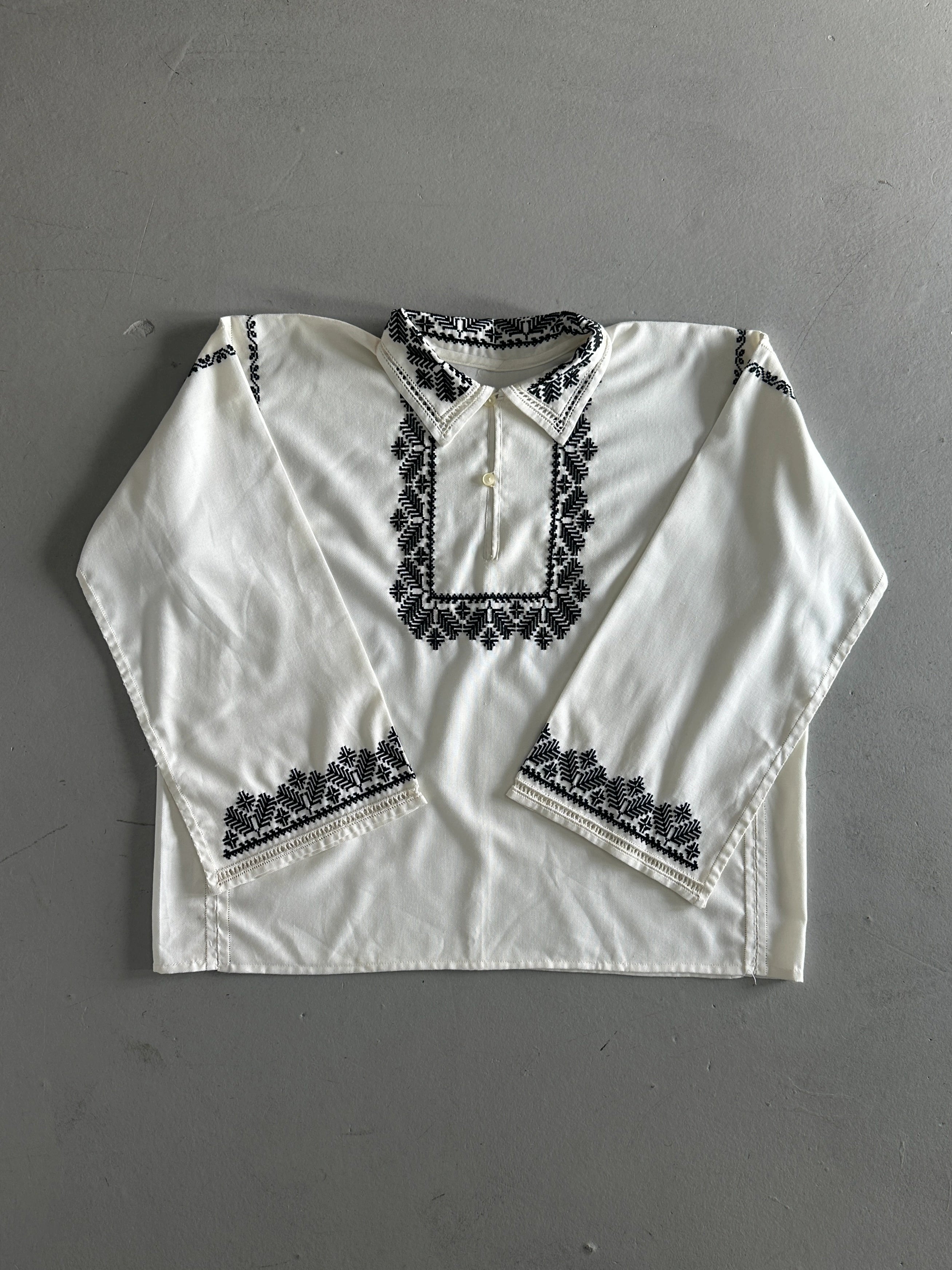 1970s EMBROIDERED WIDE SLEEVE TUNIC SHIRT