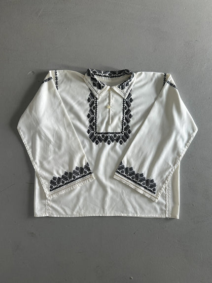 1970s EMBROIDERED WIDE SLEEVE TUNIC SHIRT