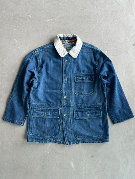 BIG SMITH - ARCHIVE 1950s-60s OVERSIZED DENIM JACKET WITH QUILTED COLLAR