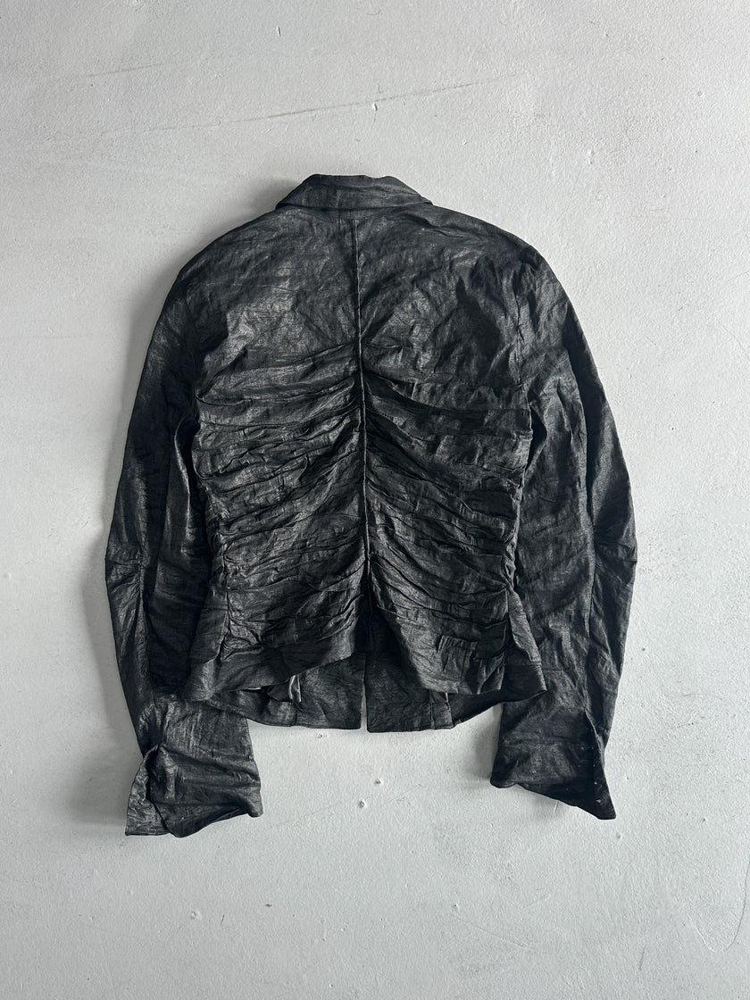 PLEIN SUD - 1990s RUCHED FRONT AND BACK METALLIC BLAZER