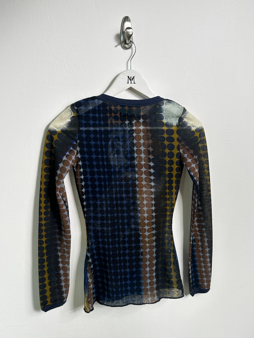 JEAN PAUL GAULTIER MAILLE - S/S 1996 LONG SLEEVE MESH TOP