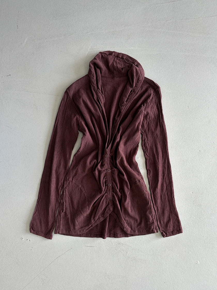 ISSEY MIYAKE ME - S/S 2004 RUCHED FRONT LONG SLEEVE TOP