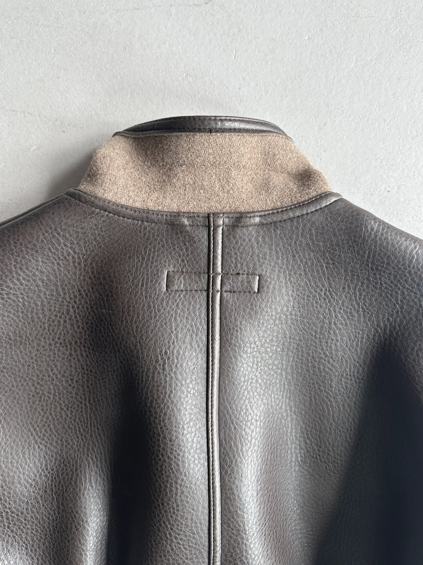 EMPORIO ARMANI - 1980s FAUX LEATHER CROPPED JACKET