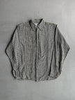 JAPANESE LABEL 1990s HOUNDSTOOTH AND PLAID LONG SLEEVE SHIRT