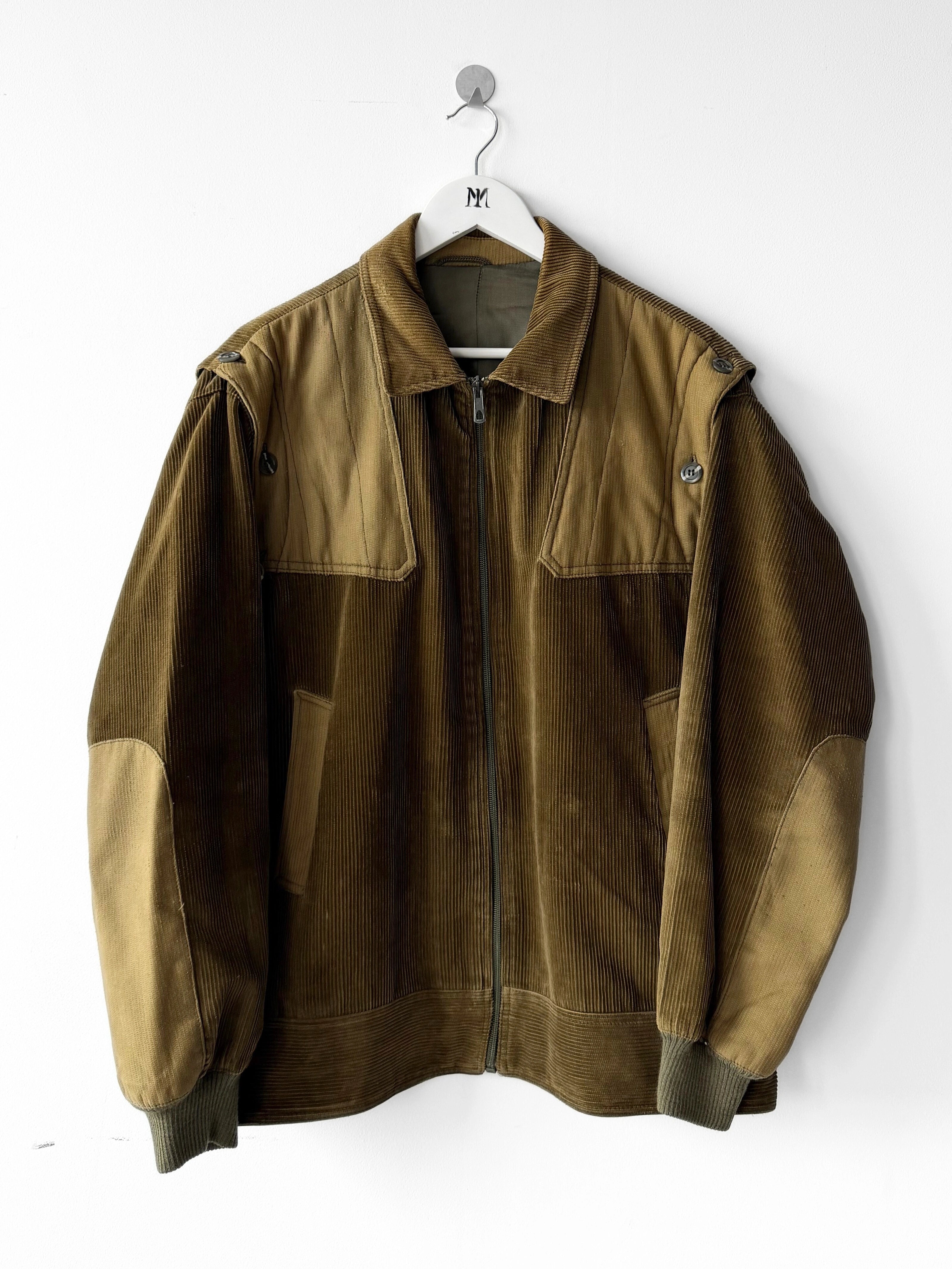 ITALIAN LABEL 1980s 2 IN 1 CORDUROY JACKET GILET WITH REMOVABLE SLEEVE