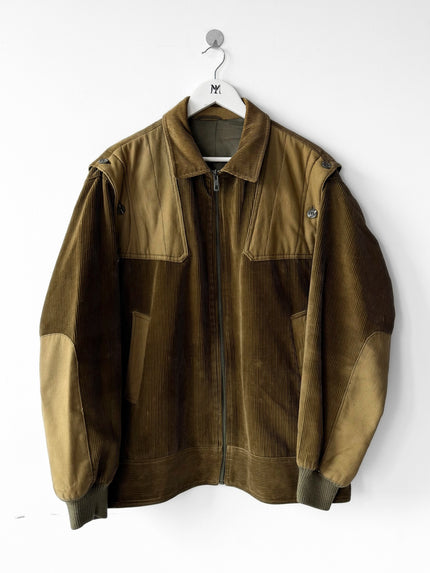 ITALIAN LABEL 1980s 2 IN 1 CORDUROY JACKET GILET WITH REMOVABLE SLEEVE