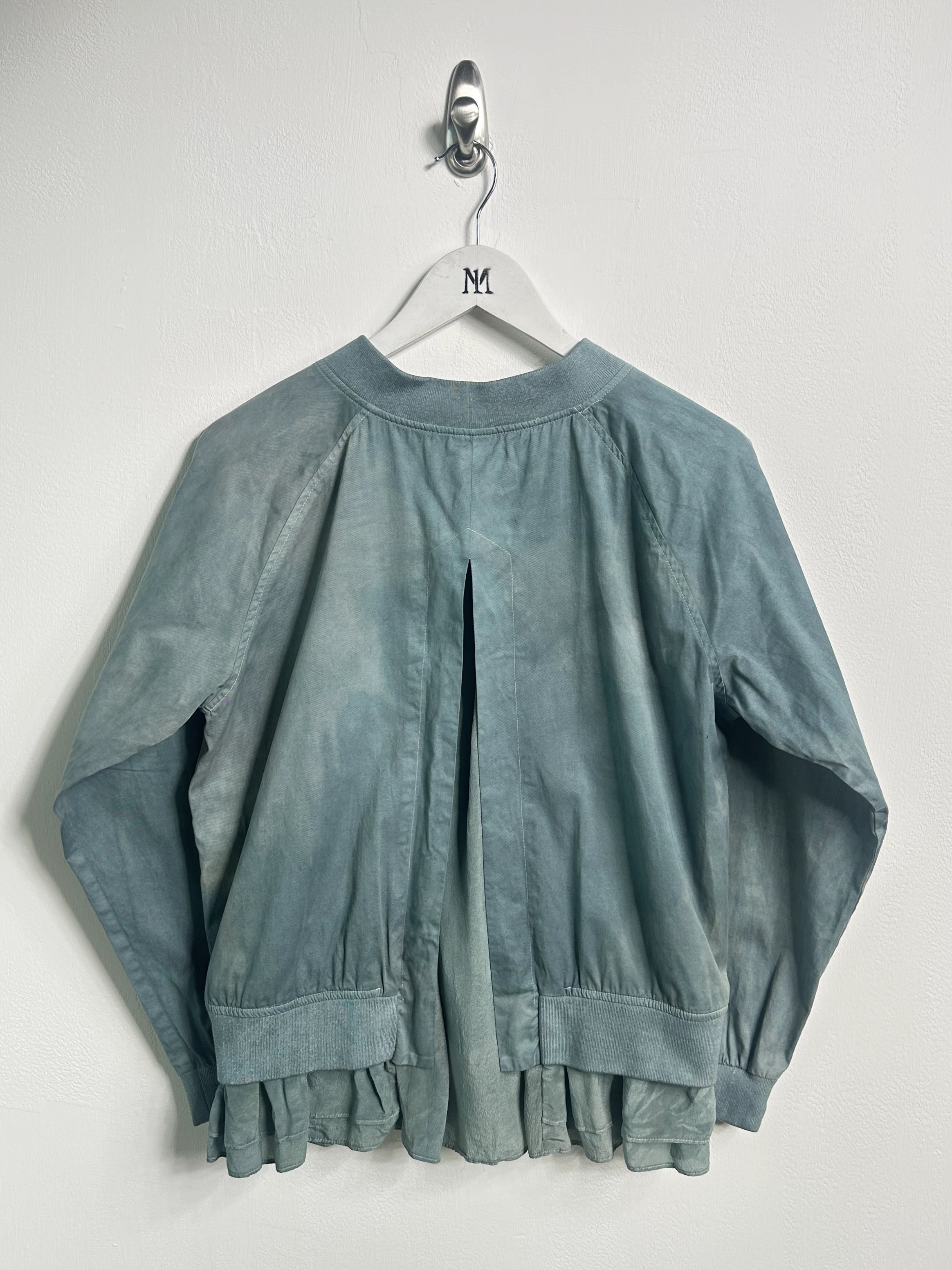 YOHJI YAMAMOTO Y'S - 1990s DYED BOMBER JACKET WITH SILK HEM AND BACK DETAIL