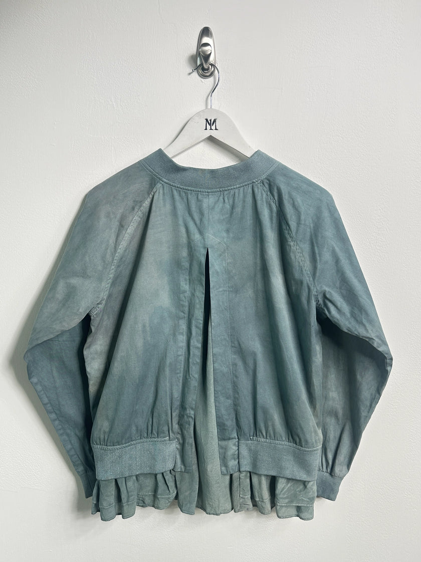 YOHJI YAMAMOTO Y'S - 1990s DYED BOMBER JACKET WITH SILK HEM AND BACK DETAIL