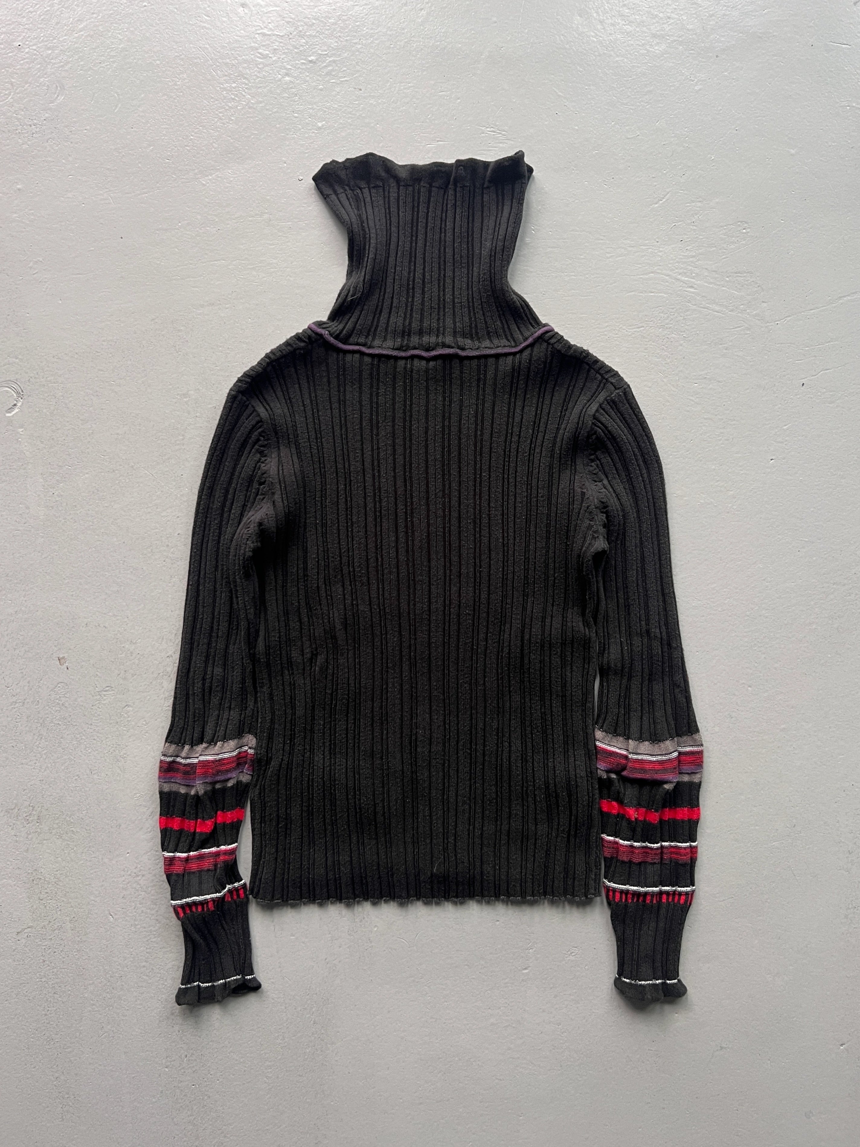 MARITHÉ + FRANÇOIS GIRBAUD - 1990s HIGH NECK TEXTURED JUMPER