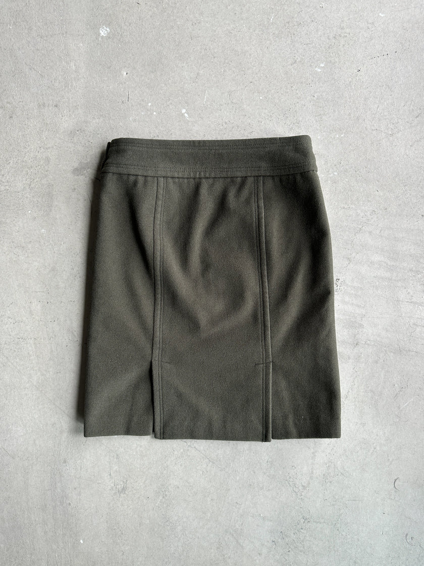 BURBERRY BLUE LABEL - 2000s WOOL MINI SKIRT WITH ASYMMETRICAL POCKETS