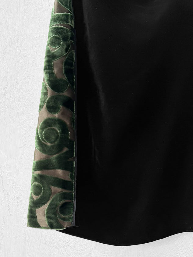PRADA - F/W 2009 DEVORE VELVET KNEE LENGTH SKIRT
