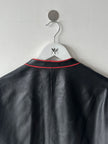 ARMANI COLLEZIONI - 1990s BIKER LEATHER JACKET WITH CURVED SLEEVE