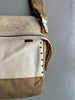 YOHJI YAMAMOTO Y'SACCS - 1990s RECTANGULAR MESSENGER BAG WITH DISTRESSED LEATHER FRONT PANEL