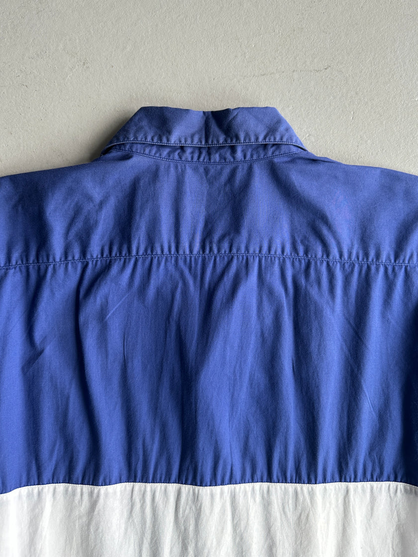 ISSEY MIYAKE DUETRIO - 1980s COLOUR BLOCK HALF SHIRT SLEEVE