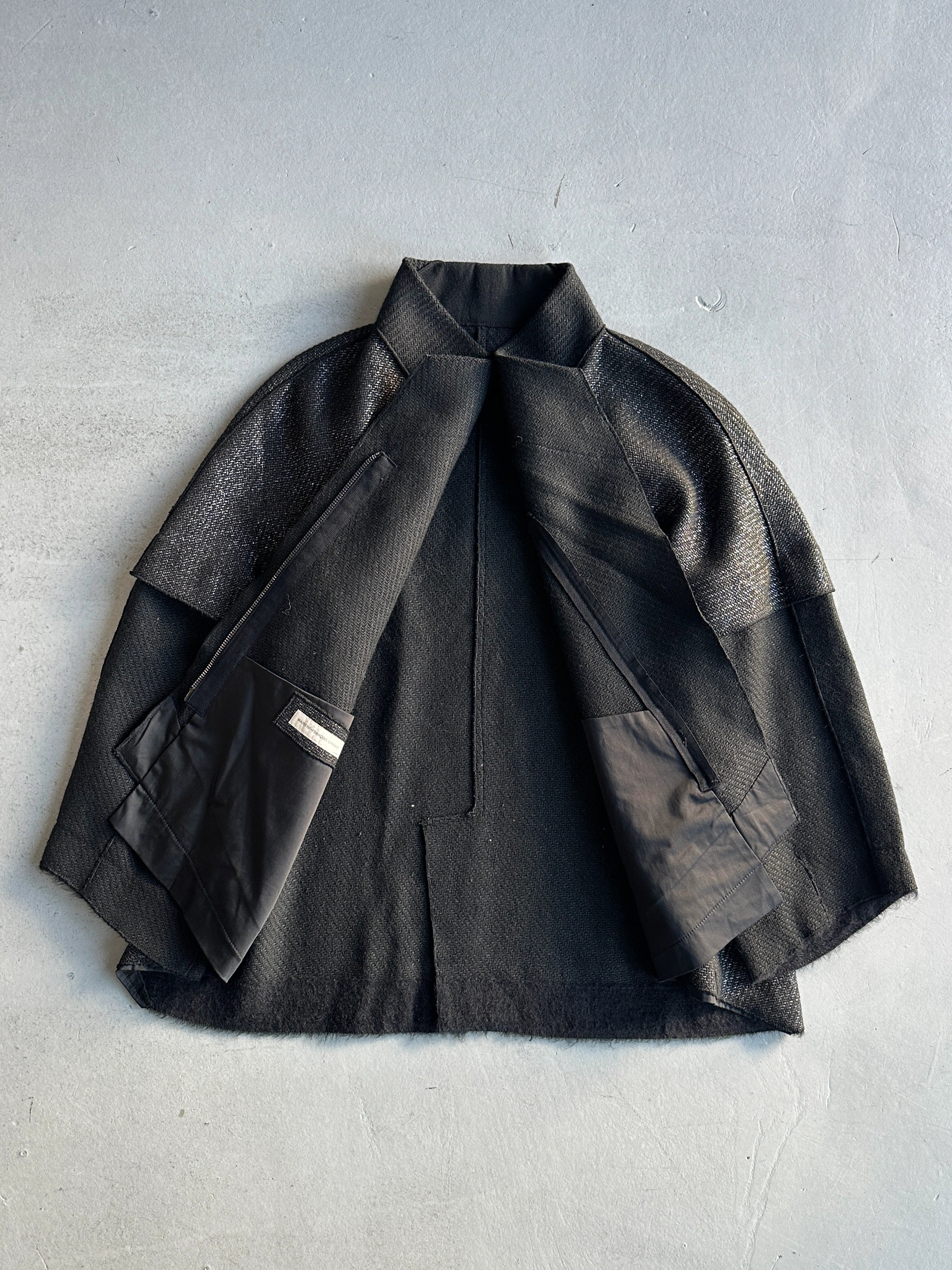 MARITHÉ + FRANÇOIS GIRBAUD - 2000s KIMONO ZIPPED CARDIGAN  WITH LAYERED SLEEVE