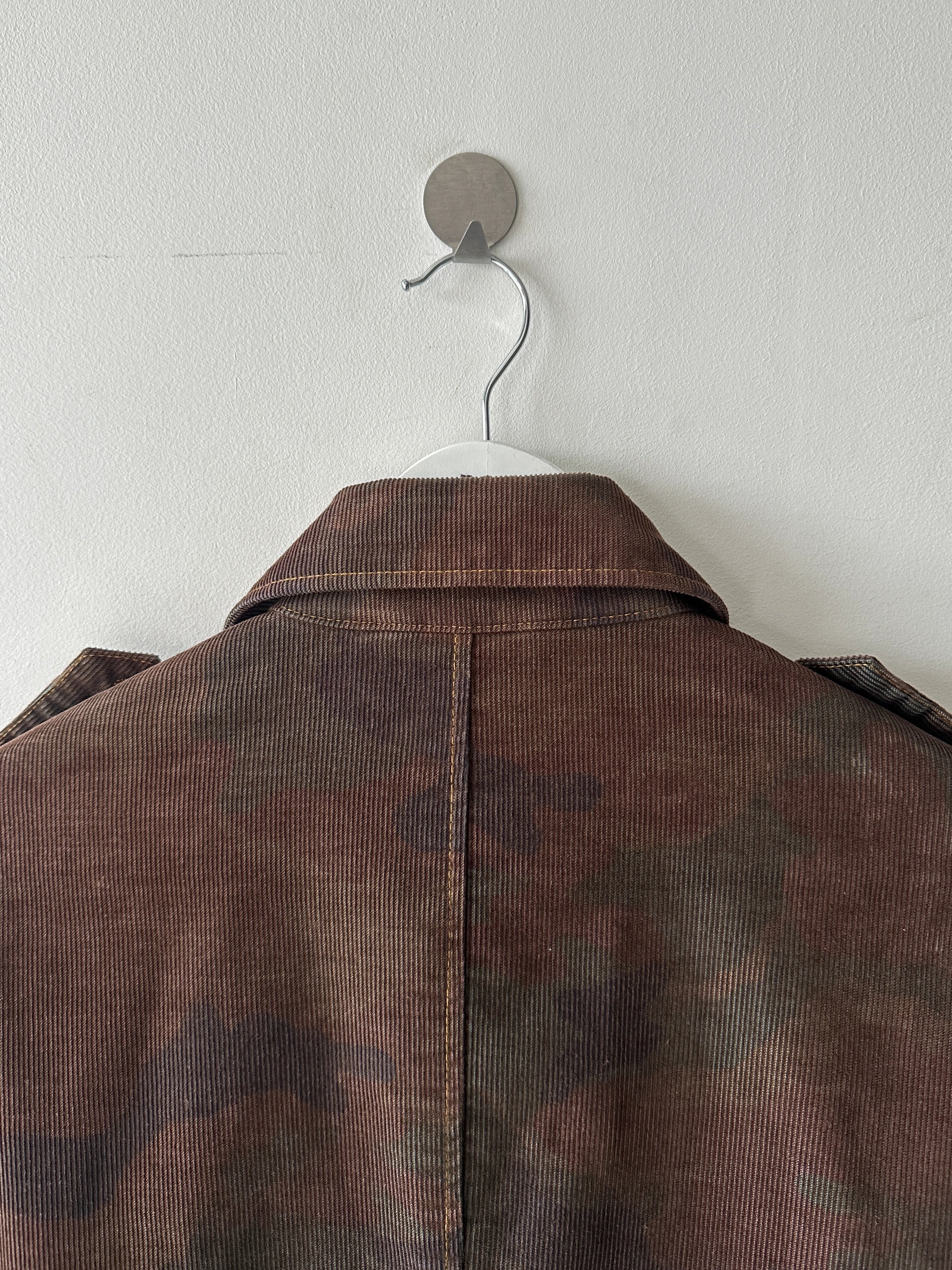 KATHARINE HAMNETT - 1990s CAMOUFLAGE CORDUROY TRENCH COAT