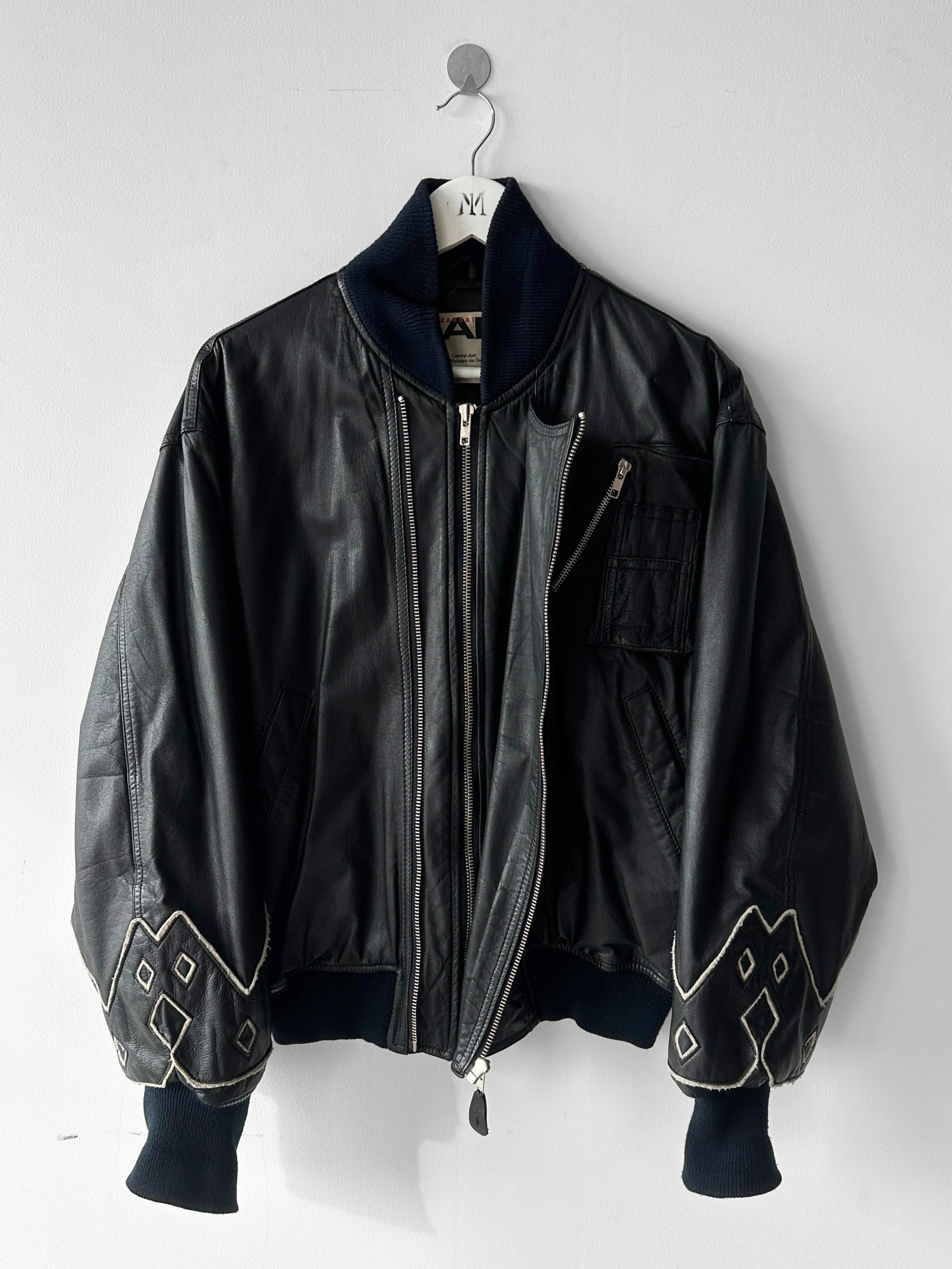 KANSAI YAMAMOTO - 1990s LEATHER BOMBER JACKET