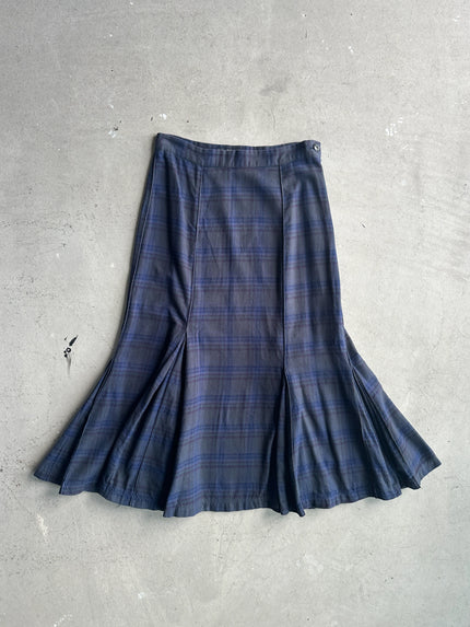 YOHJI YAMAMOTO Y's -  2000s PLAID SKIRT WITH FLARED HEM