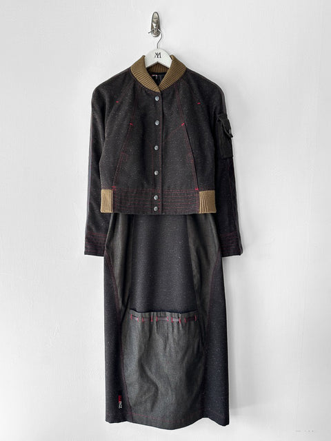BELGIAN LABEL - early 2000s TWO PIECE SET WITH DRESS AND JACKET