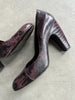 MIU MIU - 1990s SNAKE PRINT SQUARE TOE PUMPS