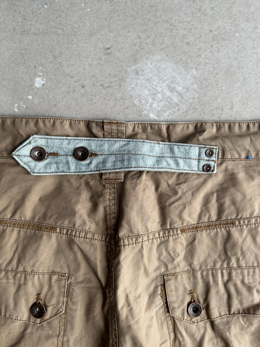 2000s CARGO TROUSERS WITH DENIM DETAILS