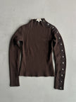 EMPORIO ARMANI - 2000s METAL BUTTON SLEEVE CROP FIT JUMPER