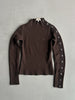 EMPORIO ARMANI - 2000s METAL BUTTON SLEEVE CROP FIT JUMPER