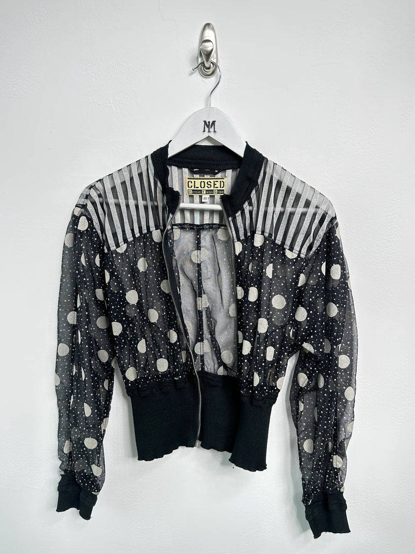MARITHÉ + FRANÇOIS GIRBAUD x CLOSED - 1980s PANELED WAIST SHEER ZIPPED JACKET