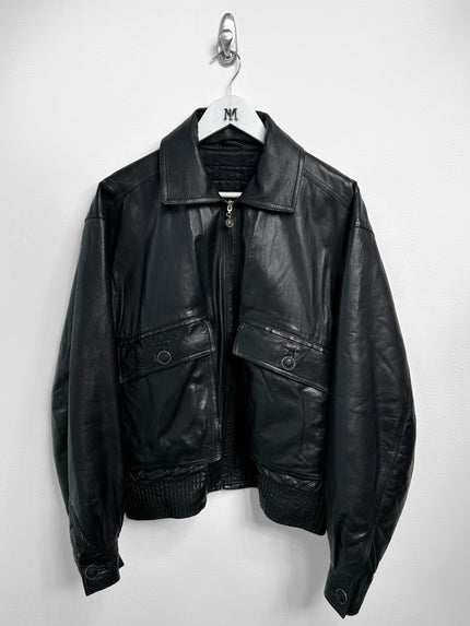ISTANTE by GIANNI VERSACE - early 1990s LEATHER BOMBER JACKET