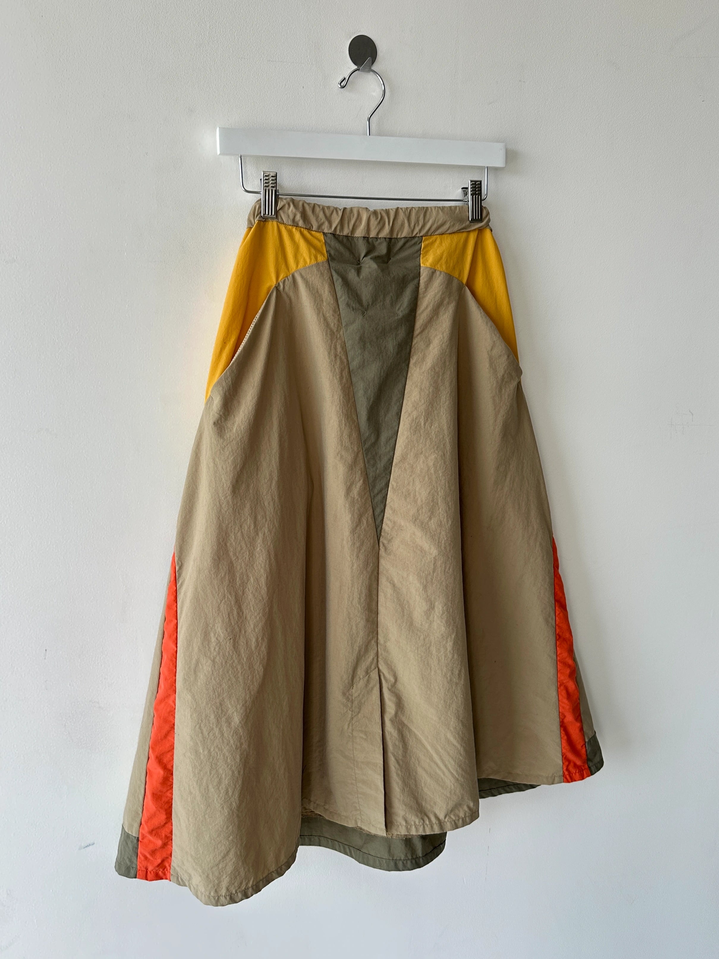 JAPANESE LABEL 2000s COLOUR BLOCK NYLON SKIRT