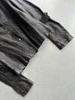 ITALIAN LABEL early 2000s DISTRESSED LEATHER JACKET WITH BONDAGE SLEEVE