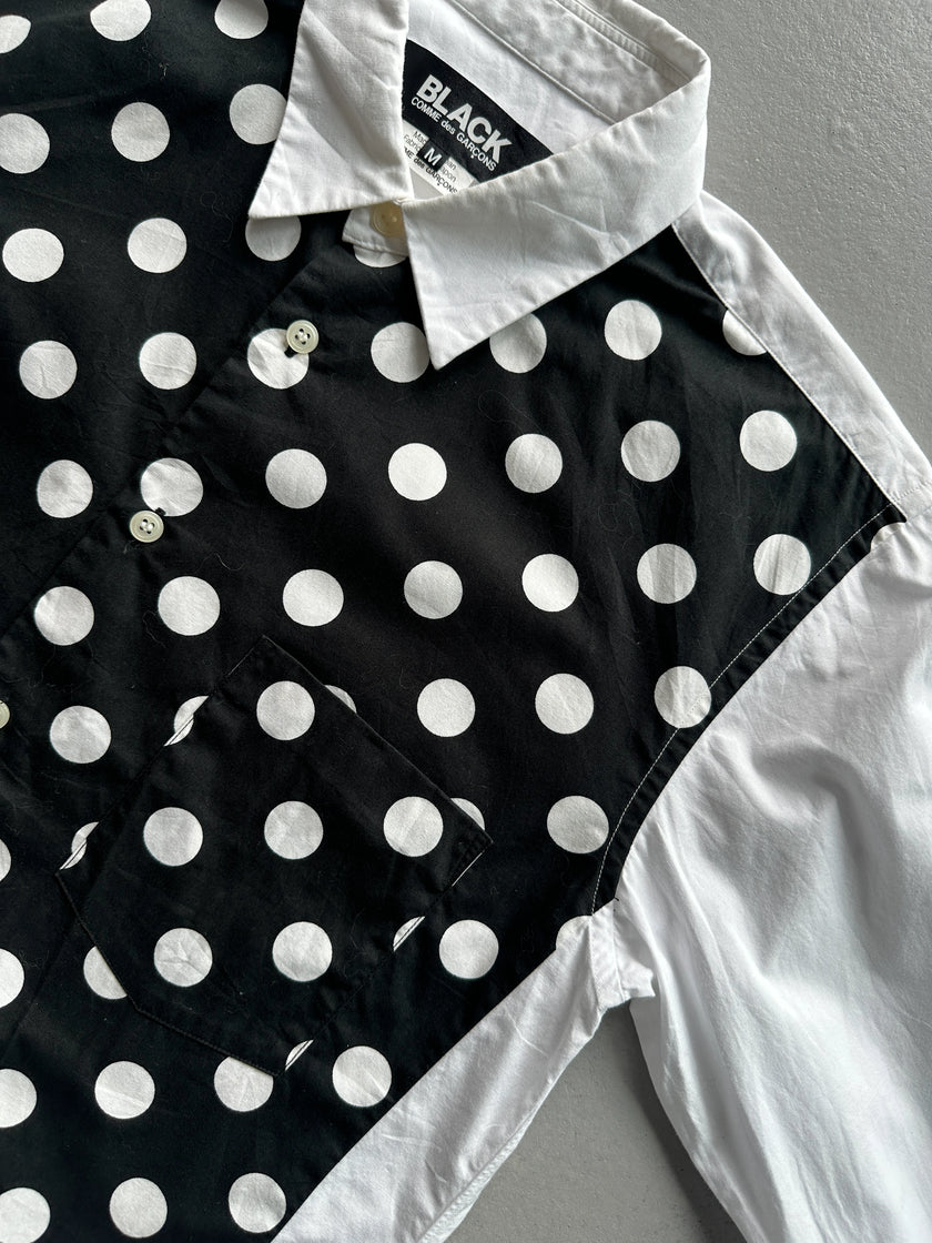 COMME DES GARÇONS BLACK - S/S 2011 POLKA DOTS FRONT PANEL LONG SLEEVE SHIRT