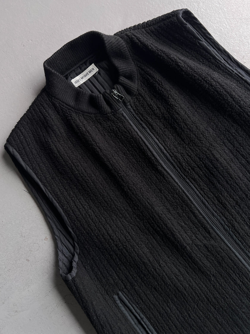 ISSEY MIYAKE MEN - 1990s ZIPPED FLEECE VEST GILET