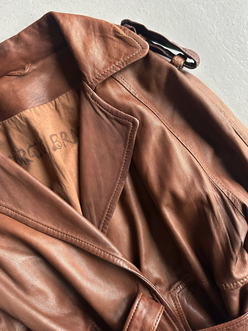GIORGIO BRATO - 2000s SOFT LEATHER BELTED JACKET