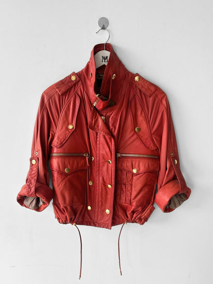 GUCCI - S/S 2009 ROLLED UP SLEEVE SOFT LEATHER BIKER JACKET