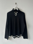 YOHJI YAMAMOTO Y'S - early 1990s LONG SLEEVE TOP WITH BUTTON DETAIL AT COLLAR