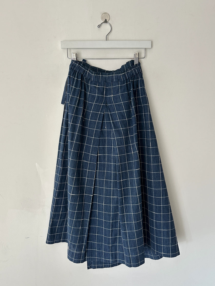 ISSEY MIYAKE PLANTATION - 1980s ASYMMETRIC LONG WRAP SKIRT