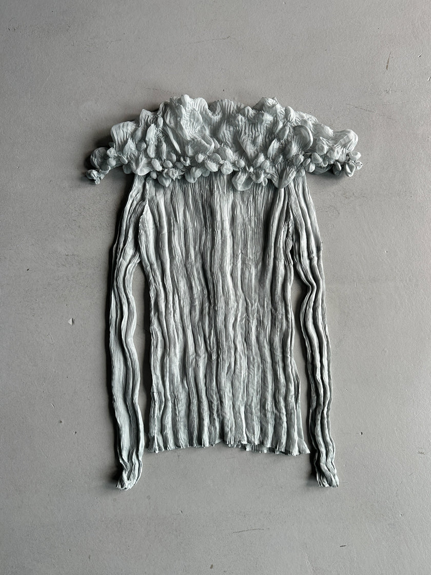 ISSEY MIYAKE - F/W 2000 BUBBLE PLEATED BUTTONED BLOUSE