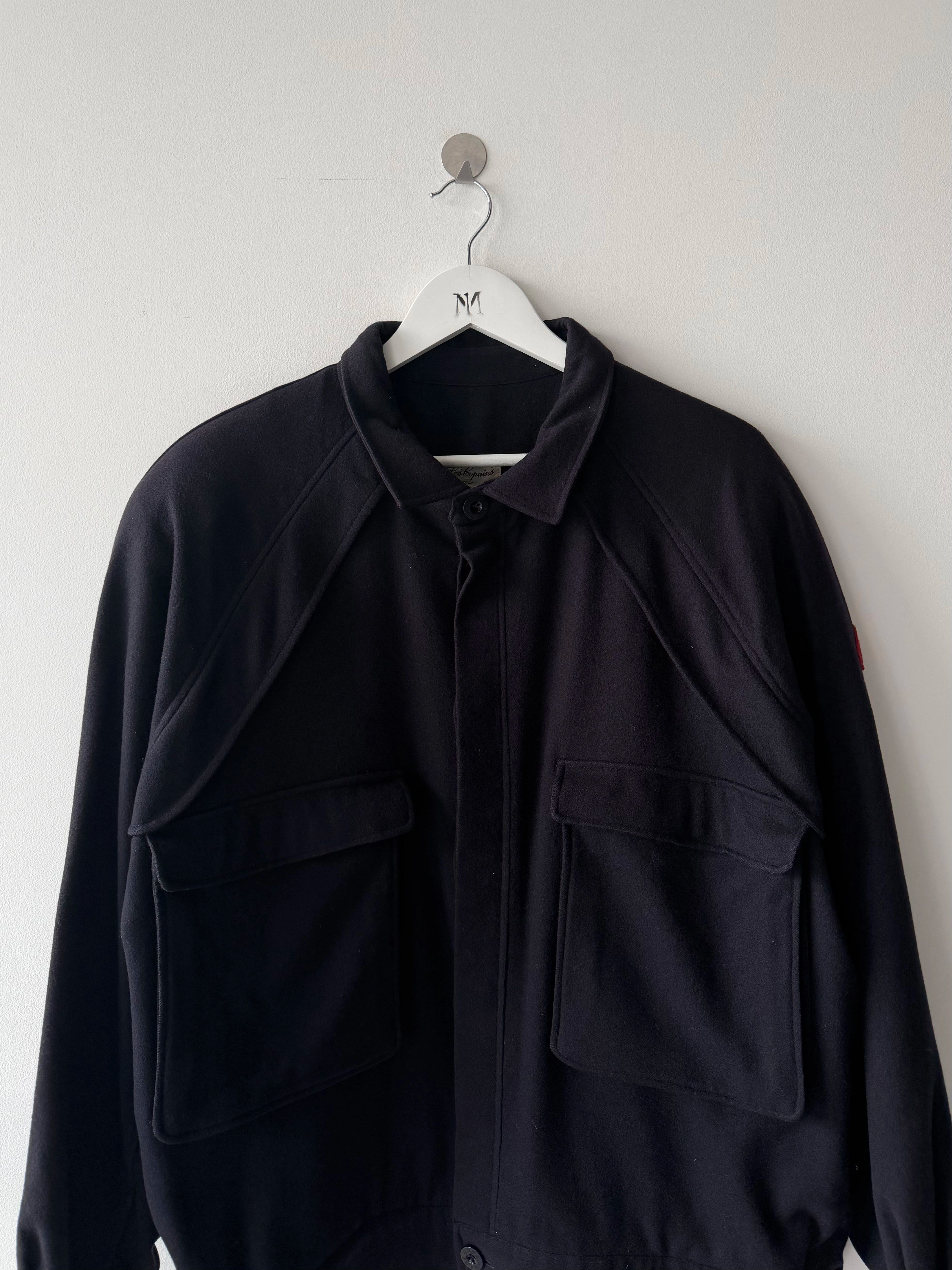 LES COPAINS - 1980s PANELED BOMBER JACKET WITH PATCH POCKETS AT CHEST