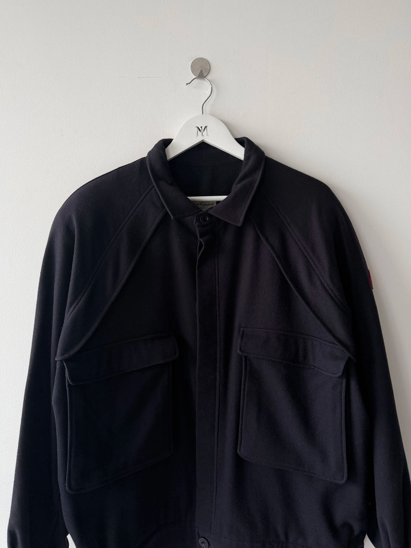 LES COPAINS - 1980s PANELED BOMBER JACKET WITH PATCH POCKETS AT CHEST