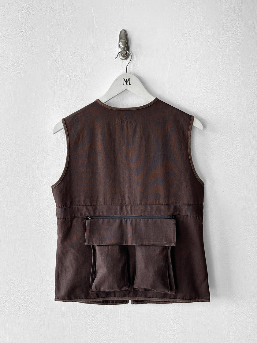 ITALIAN LABEL - late 1990s ZIPPED VEST GILET WITH ZIP OFF BACK POCKET PANEL