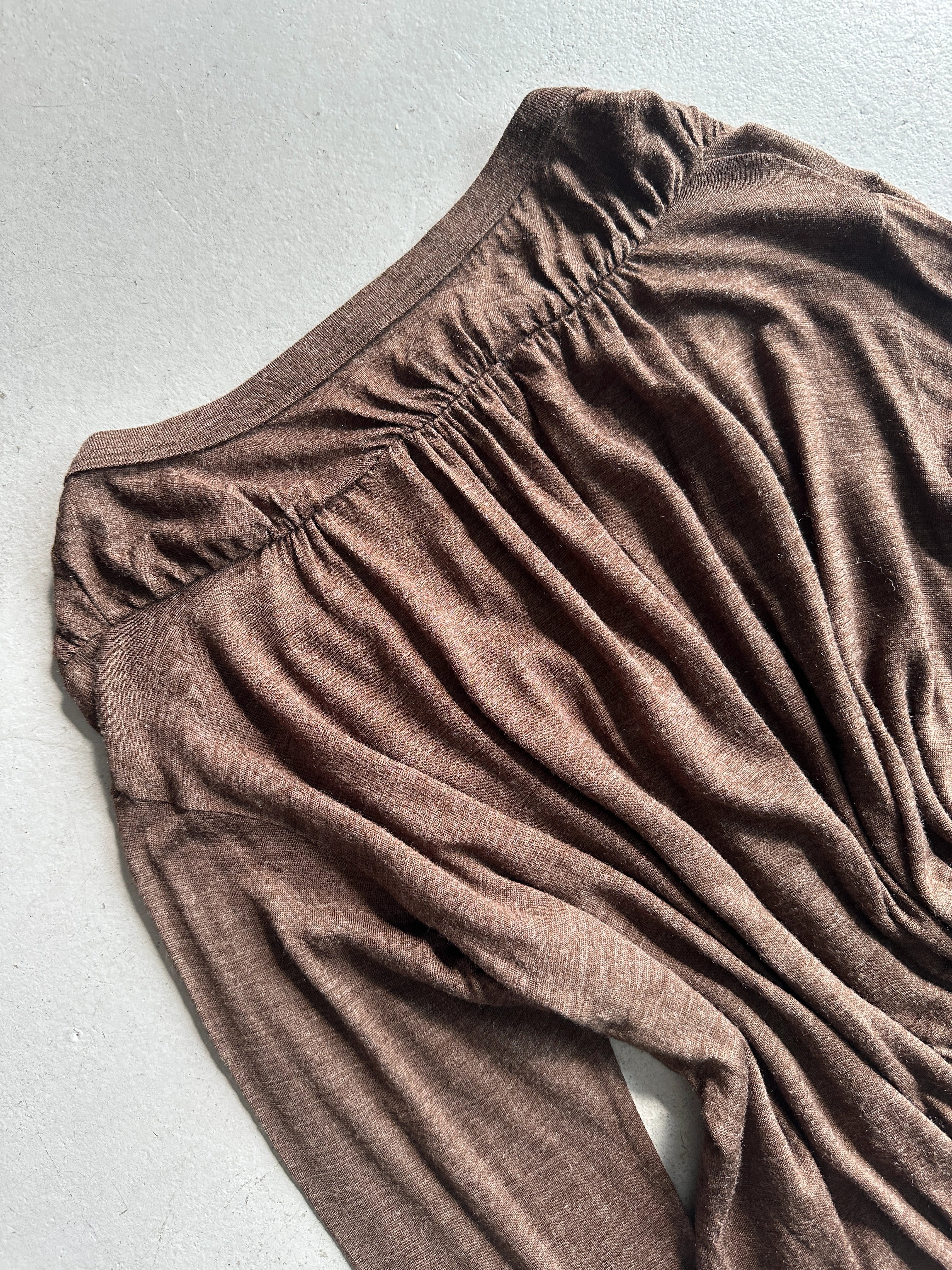 ZUCCA - F/W 2003 RUCHED HEM V NECK CARDIGAN